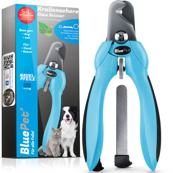 BluePet KrallenSchön - größenverstellbare Krallenschere für große und kleine Hunde & Katzen