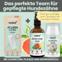 Noms+ Silberling: Antibakterieller Zahnpflege-Fingerling für Hunde mit Silberionen