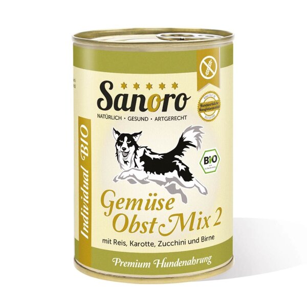 Sanoro BIO Gemüse-Obst-Mix 2 mit Bio-Reis und Bio-Karotte